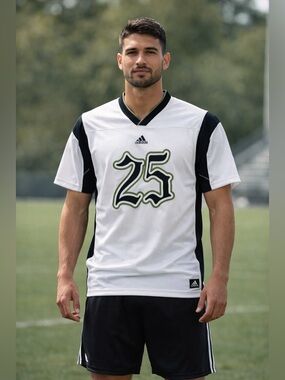 Adidas Football Jersey #25 Oversized Loose Men's Size Small (Fits Medium) White